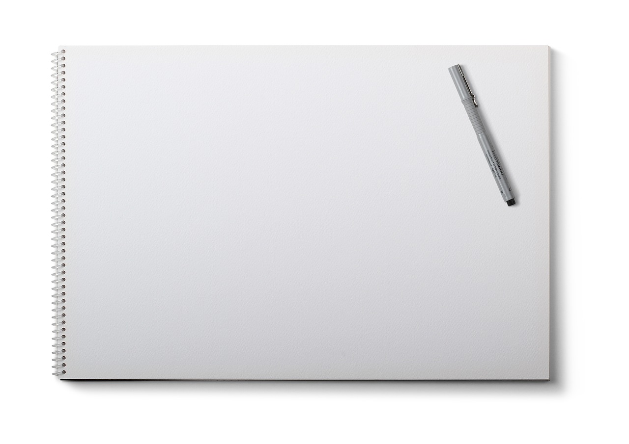 drawing pad, note pad, white background