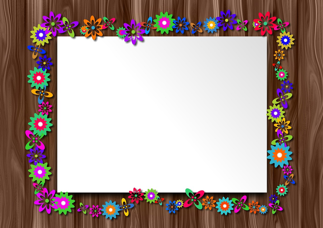 border, frame, floral background