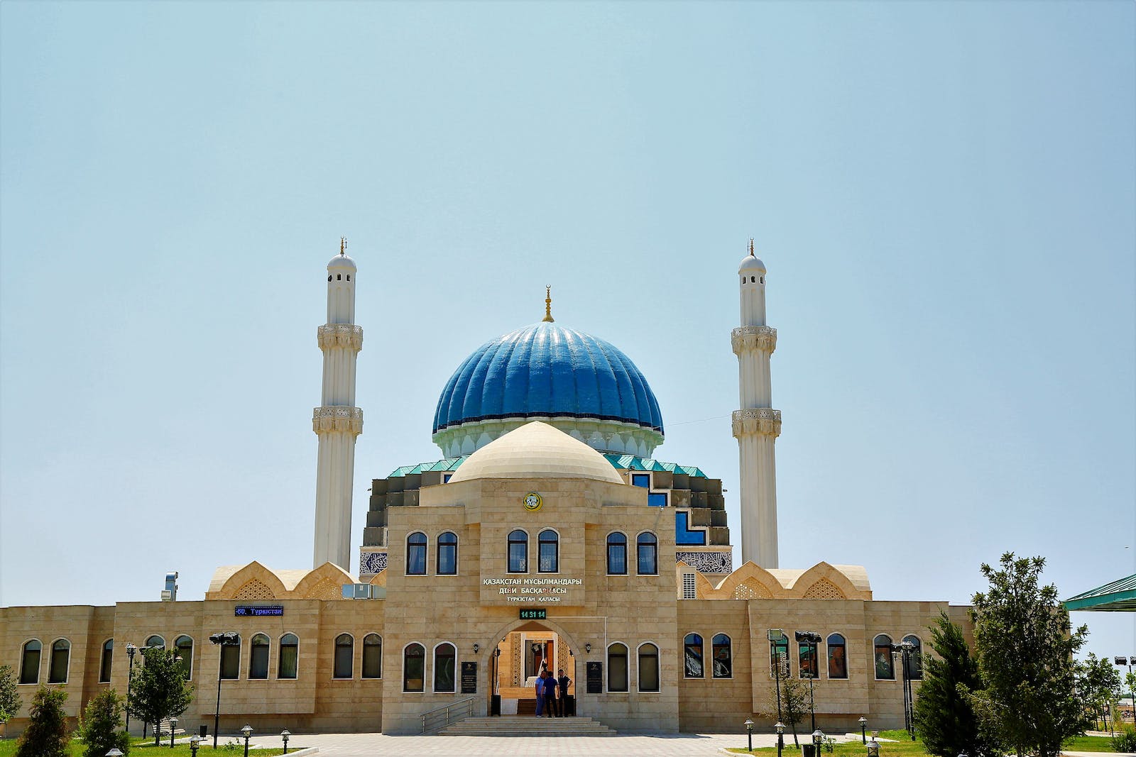 White and Blue Concrete Mosque