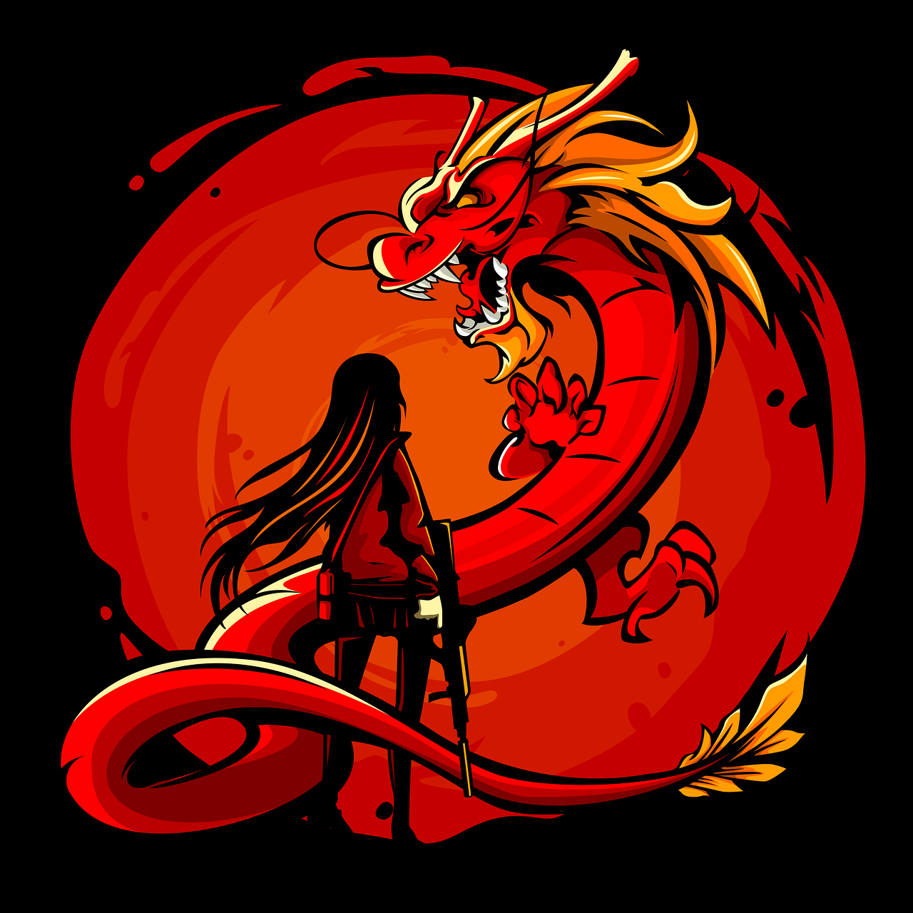 dragon, fantasy, woman