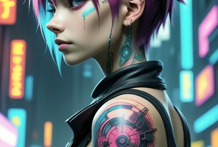 ai generated, woman, cyberpunk