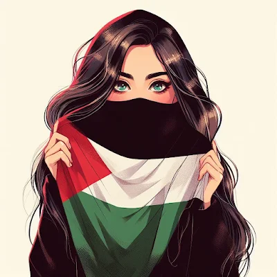 صور علم فلسطين افتار بنات